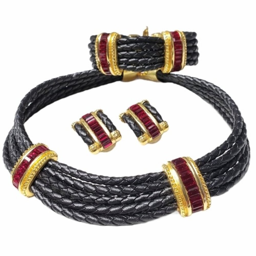 Rare Vintage 1980s Ron Rizzo Designer Jewelry Set – Bold Statement Elegance